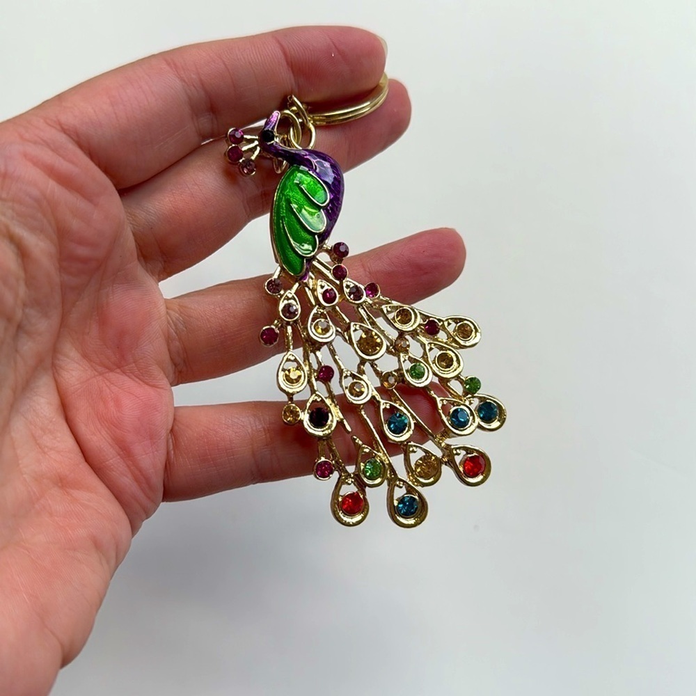 Colorful Peacock Keychain